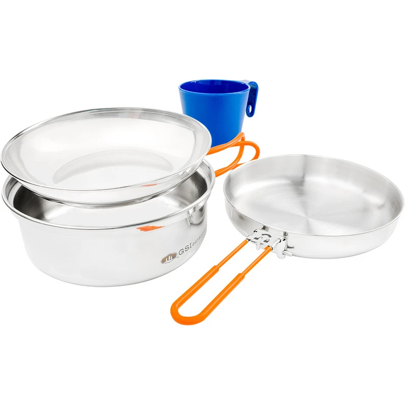 GSI Glacier Stainless 1 Person Mess Kit Kookset 3 GSI Glacier Stainless 1 Person Mess Kit Kookset